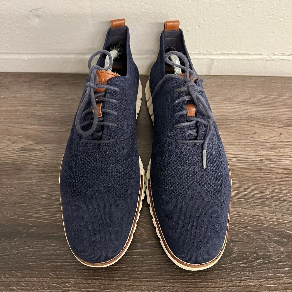 Cole Haan Men's Zerogrand Wingtip Stitchlite C24947 - Marine Blue/Ivory 10 1/2 M
